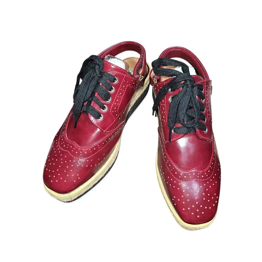 Cape Robbin Milly-1 Red Platform Oxford Slingback Shoes Womens 7